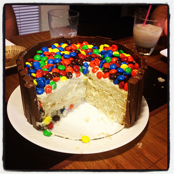 M&M's and Kitkat Cake