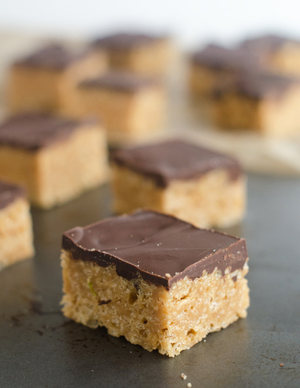 Chocolate Peanut Butter Rice Krispie Treats | The Cake Merchant