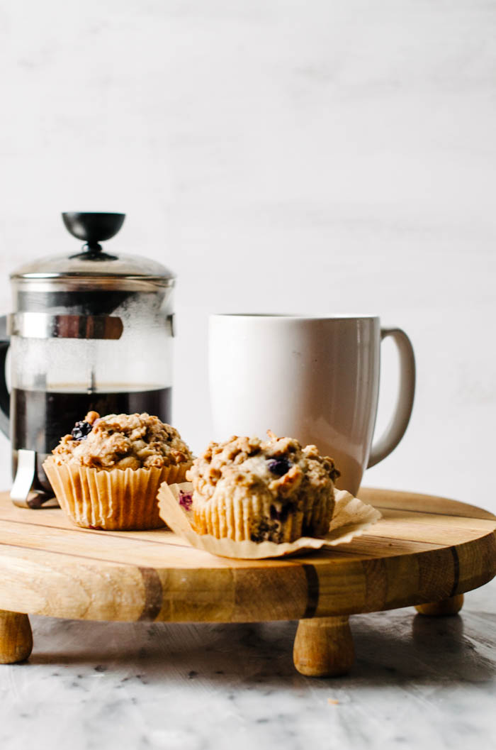 Vegan Small Batch Blueberry Muffins