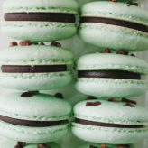 Mint Chocolate Chip Macarons