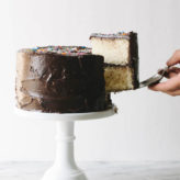 Yellow Cake with Chocolate Creme Fraiche Frosting